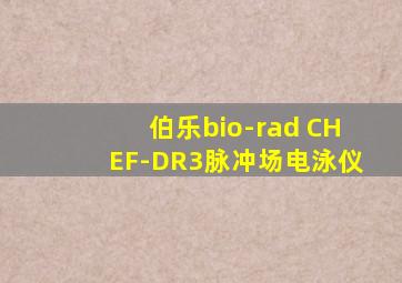 伯乐bio-rad CHEF-DR3脉冲场电泳仪